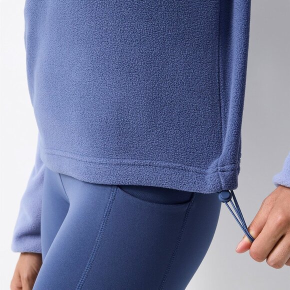 Patch pocket mock neck polar fleece sweater blue/indigo - Picture 3 of 3